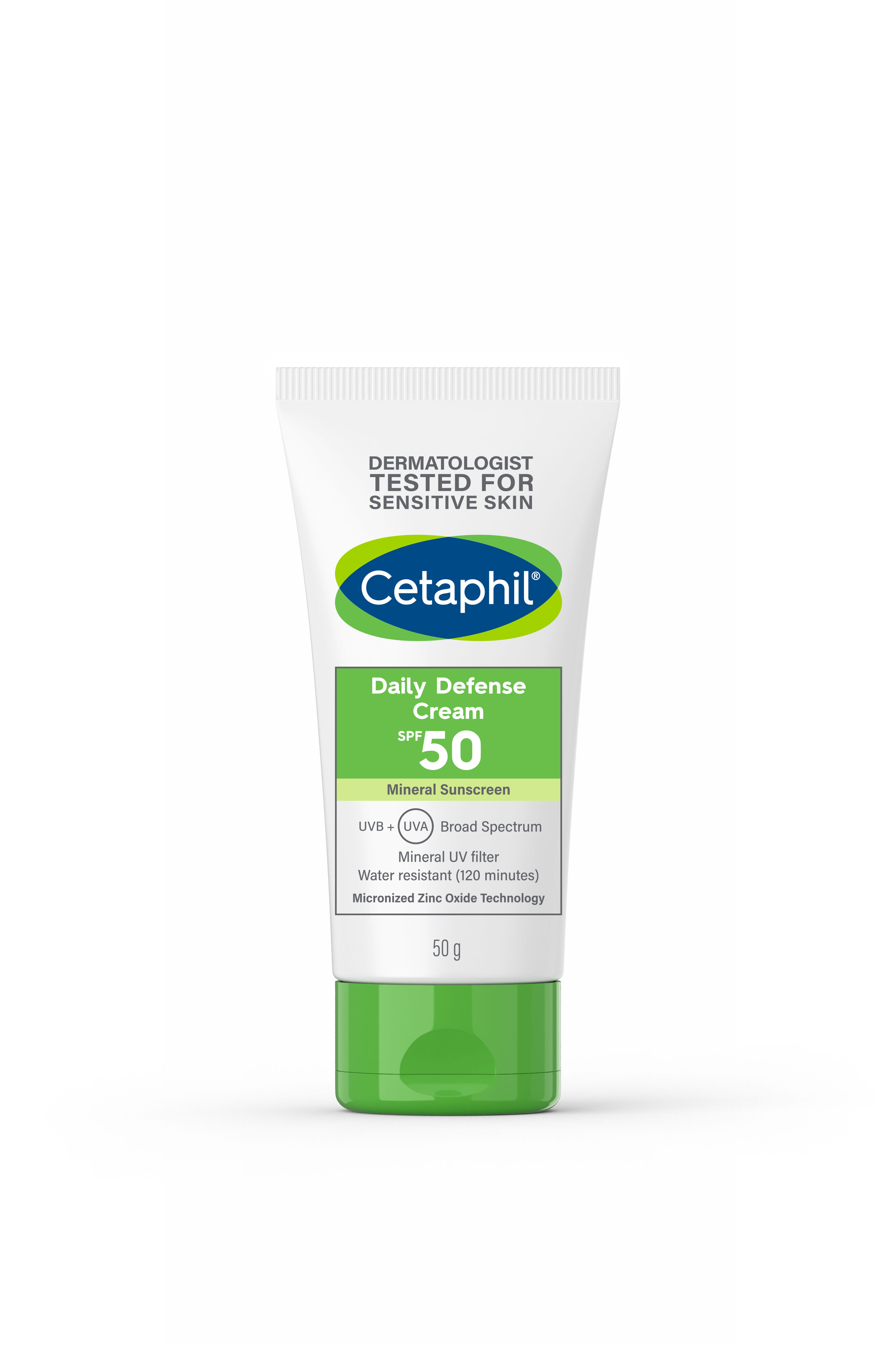 Cetaphil Daily Defense Cream SPF 50 là kem chống nắng tốt cho da nhạy cảm và da dầu nhạy cảm