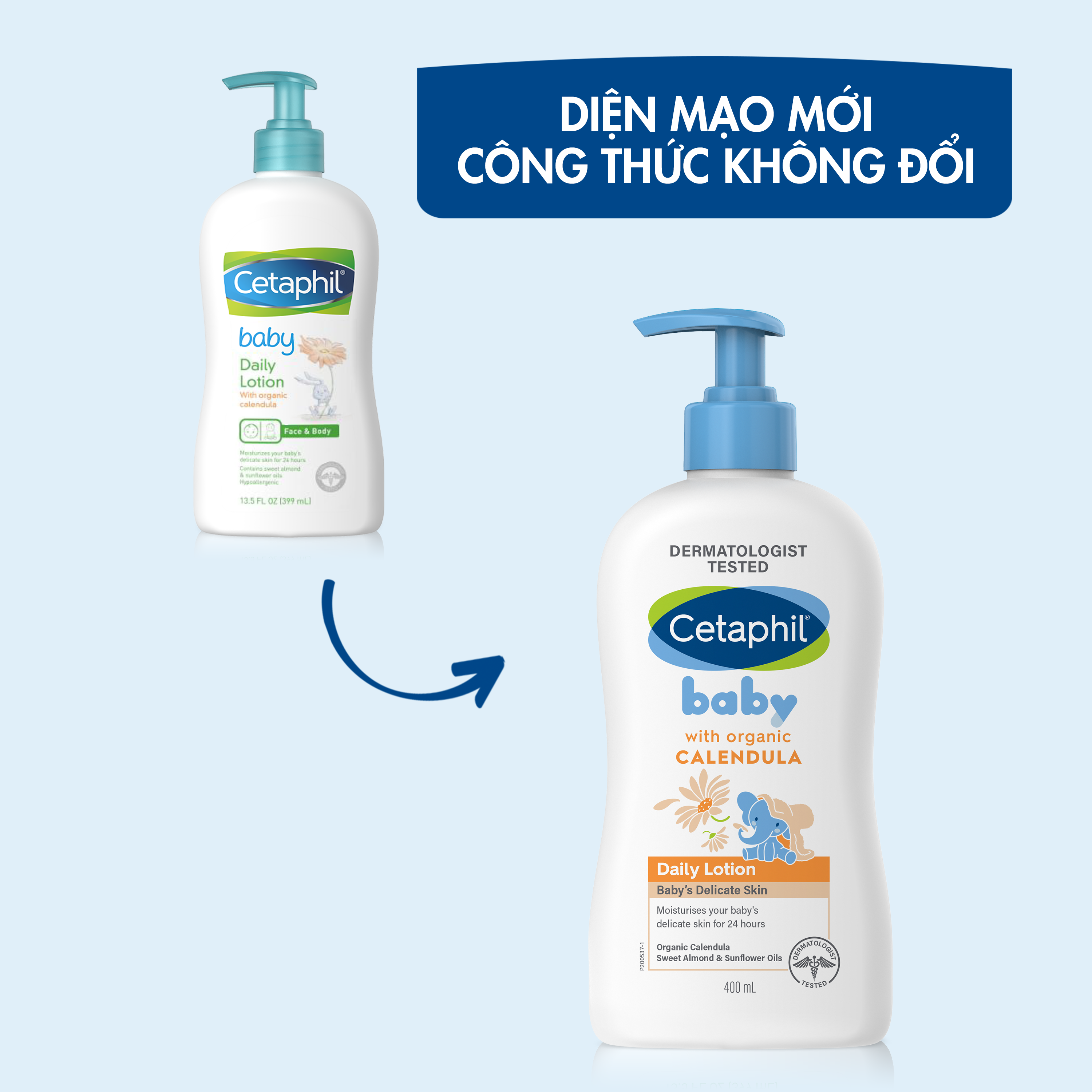 Sữa dưỡng thể cho b&eacute; Cetaphil Baby Daily Lotion với Hoa C&uacute;c Calendula hữu cơ