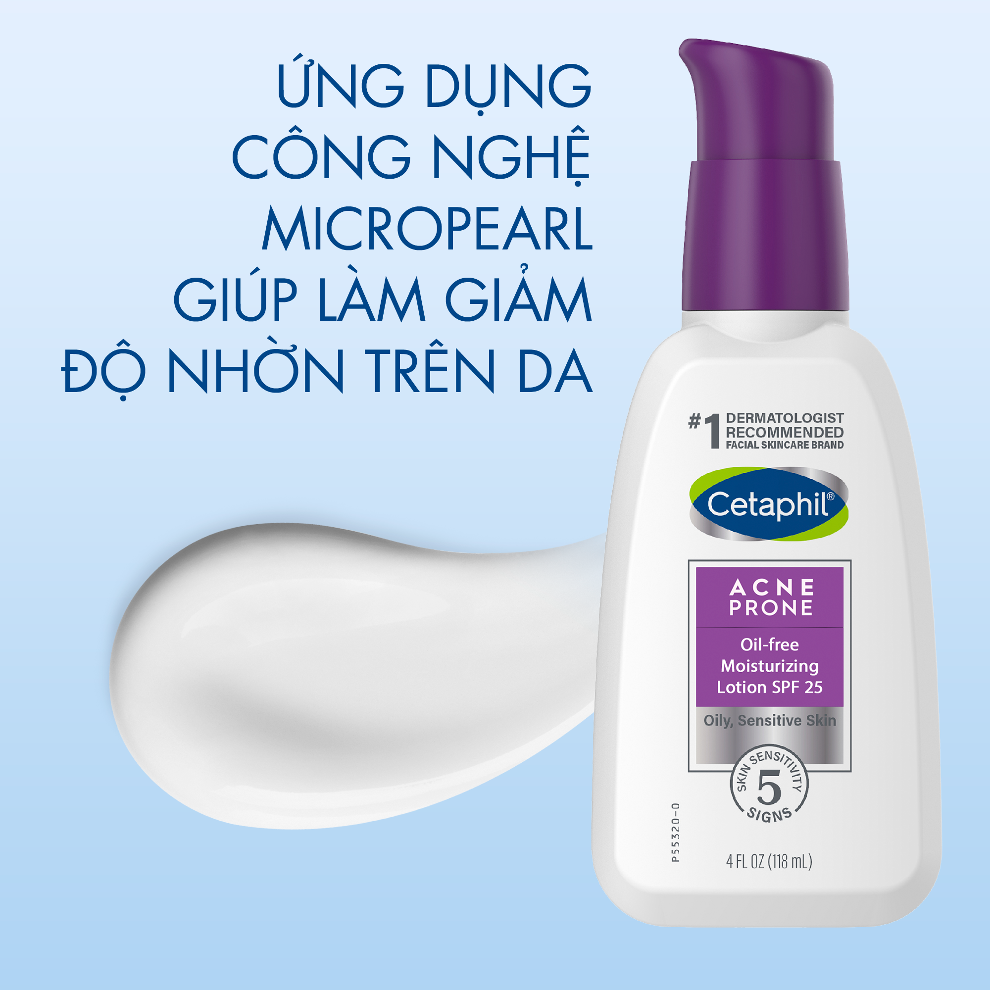 Sữa dưỡng ẩm cho da dầu mụn nhạy cảm Cetaphil Pro Acne Prone Oil-free Moisturizing Lotion SPF 25