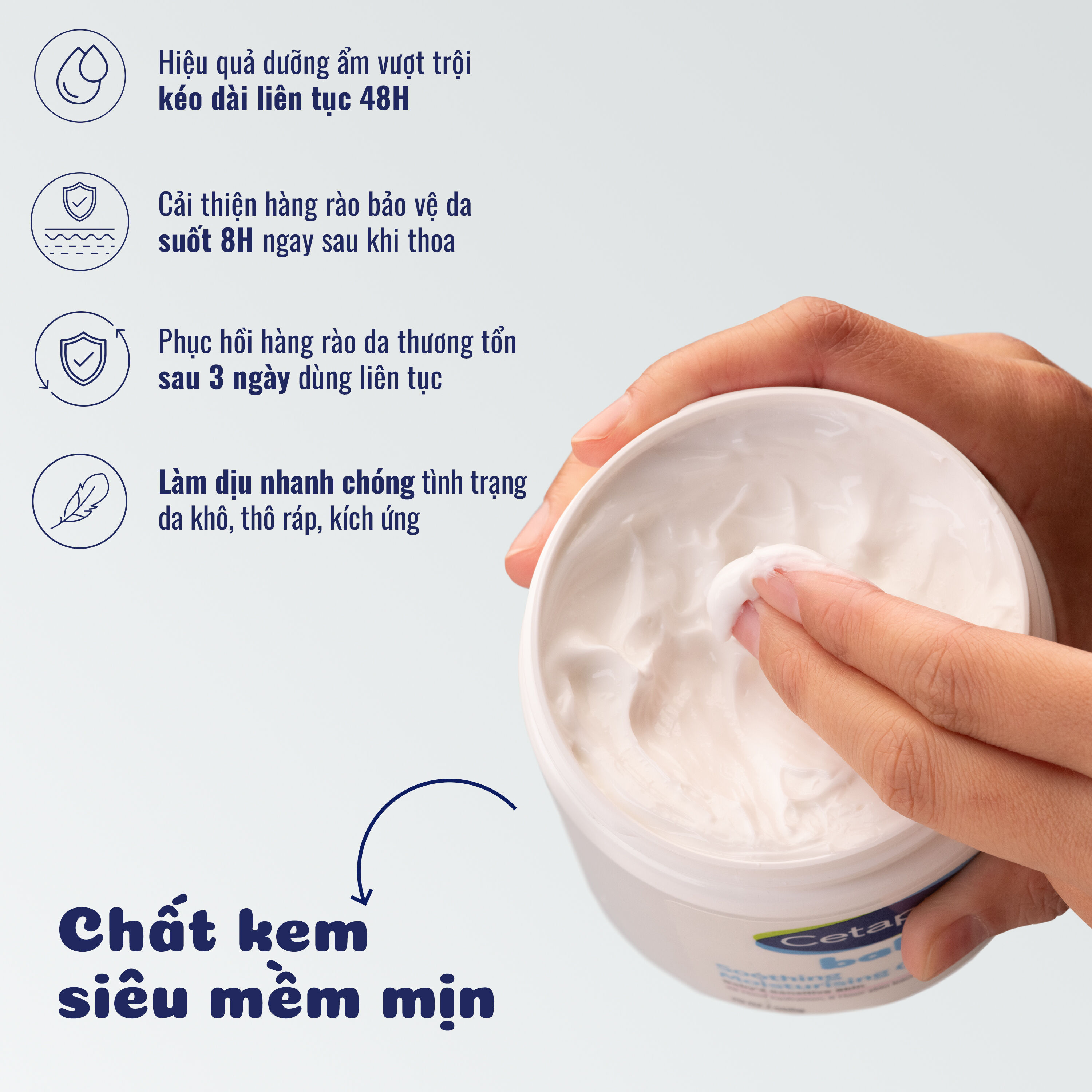 Kem dưỡng ẩm cho b&eacute; Cetaphil Soothing Moisturising Cream 8