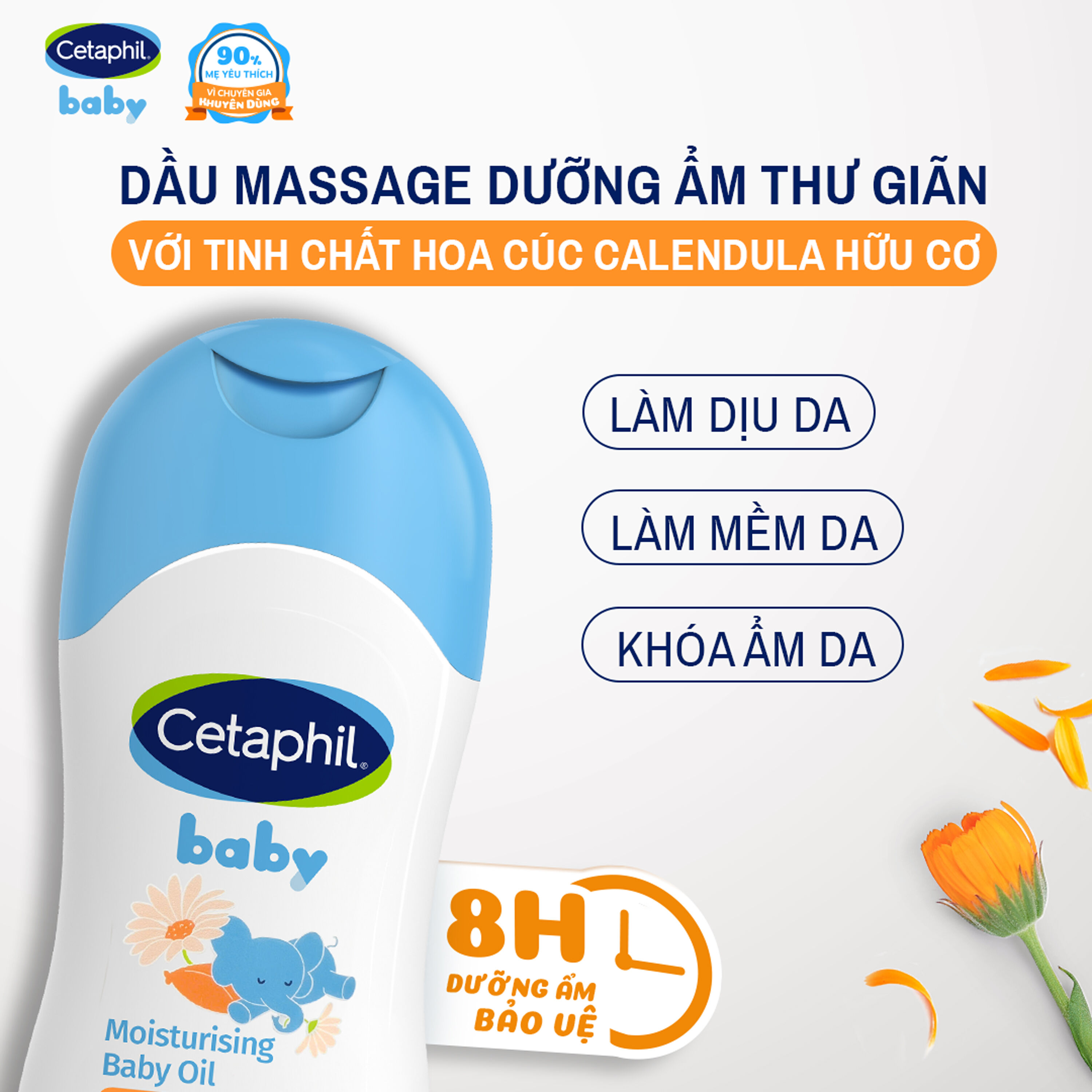 Cetaphil Moisturising Baby Oil 8H hydrating