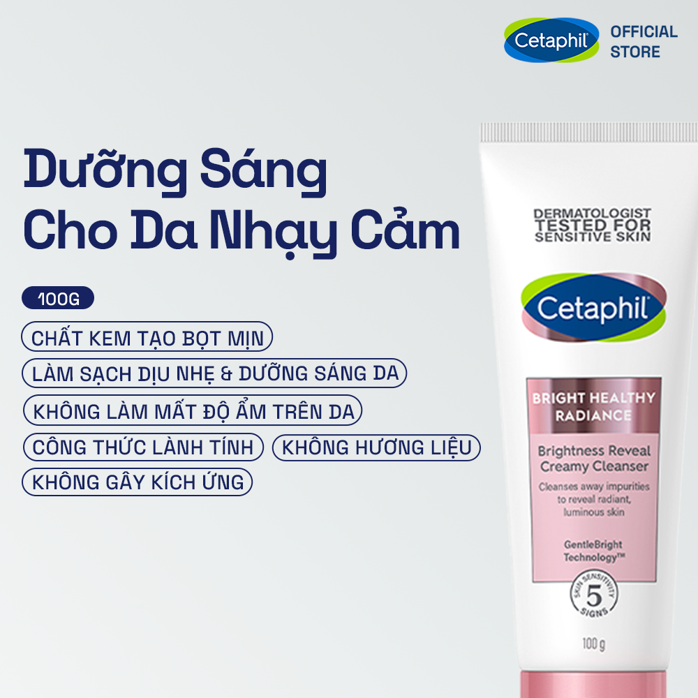 Sữa rửa mặt l&agrave;m s&aacute;ng da Cetaphil Bright Healthy Radiance Brightness Reveal Creamy Cleanser 4