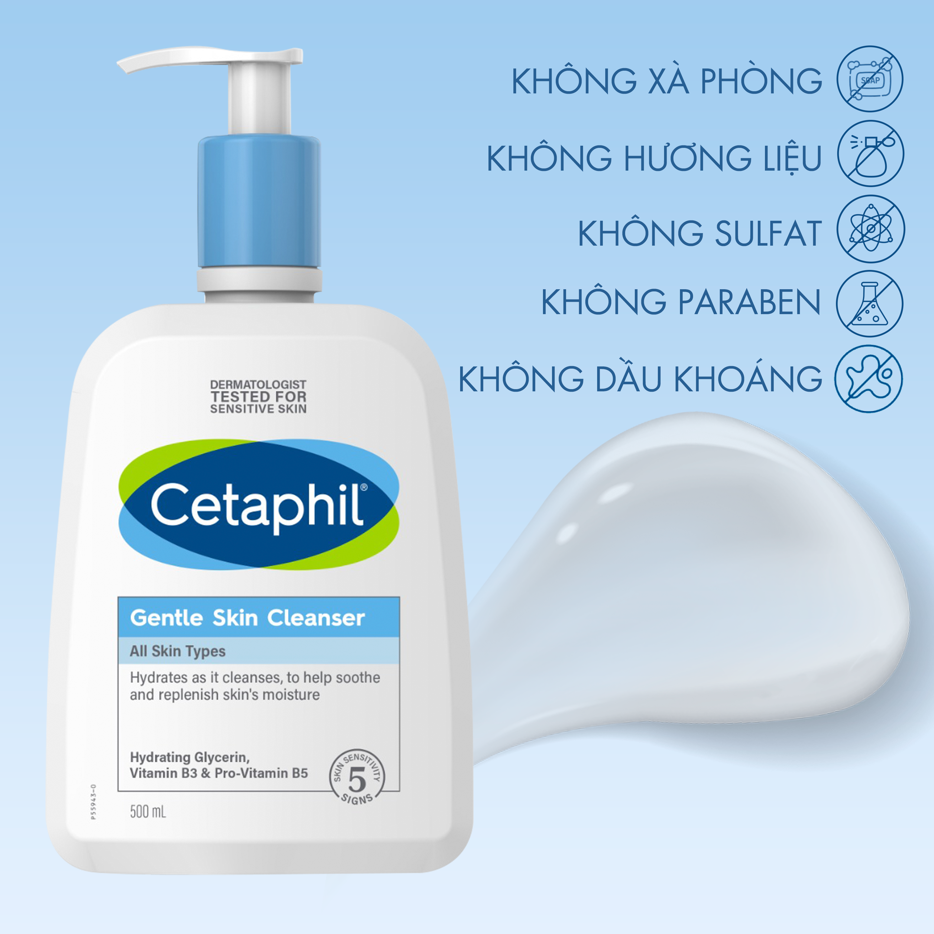 Sữa rửa mặt dịu l&agrave;nh cho da nhạy cảm Cetaphil Gentle Skin Cleanser