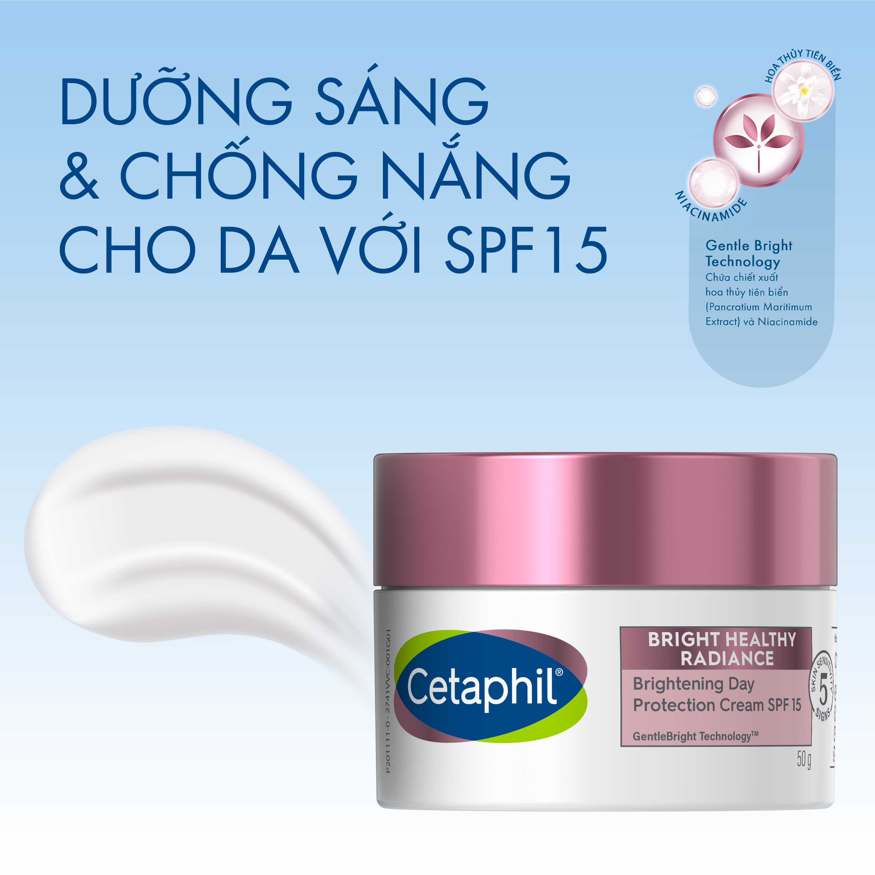 Kem dưỡng ẩm l&agrave;m s&aacute;ng da ban ng&agrave;y Cetaphil Bright Healthy Radiance Day Protection Cream SPF15