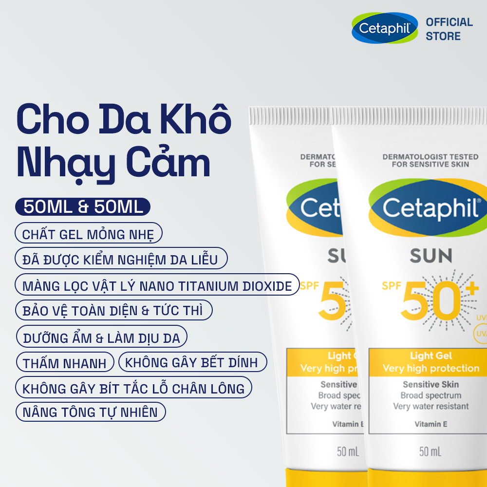 Gel chống nắng vật l&yacute; dịu l&agrave;nh Cetaphil Sun SPF 50+ Light Gel 4