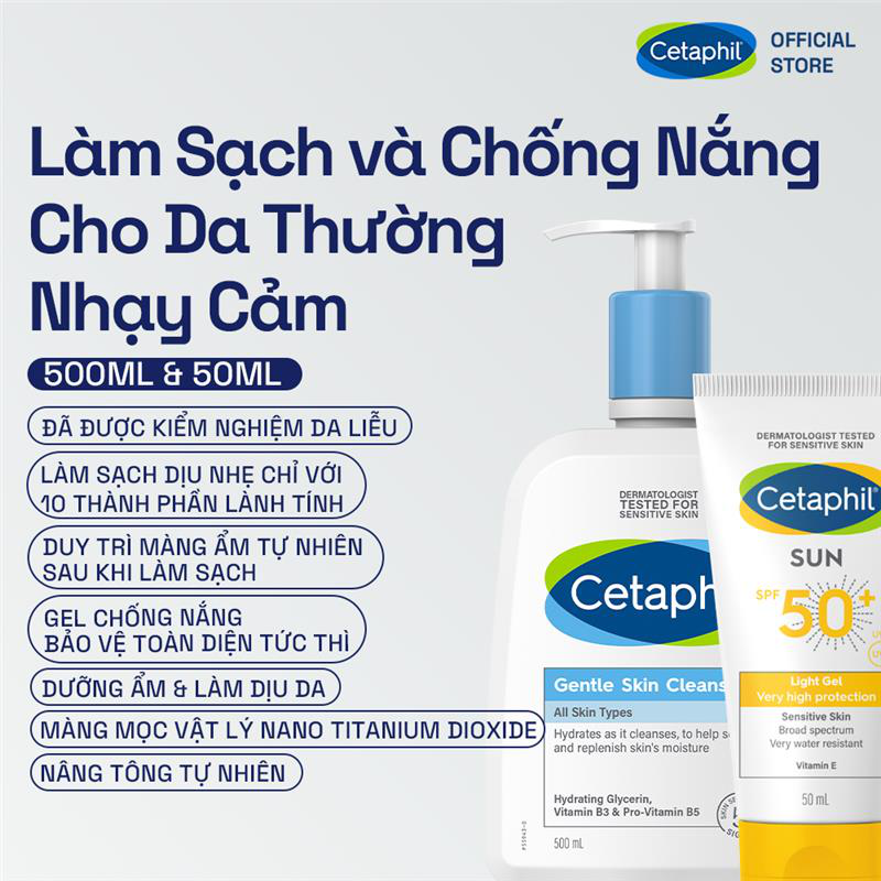 Gel chống nắng vật l&yacute; dịu l&agrave;nh Cetaphil Sun SPF 50+ Light Gel 5