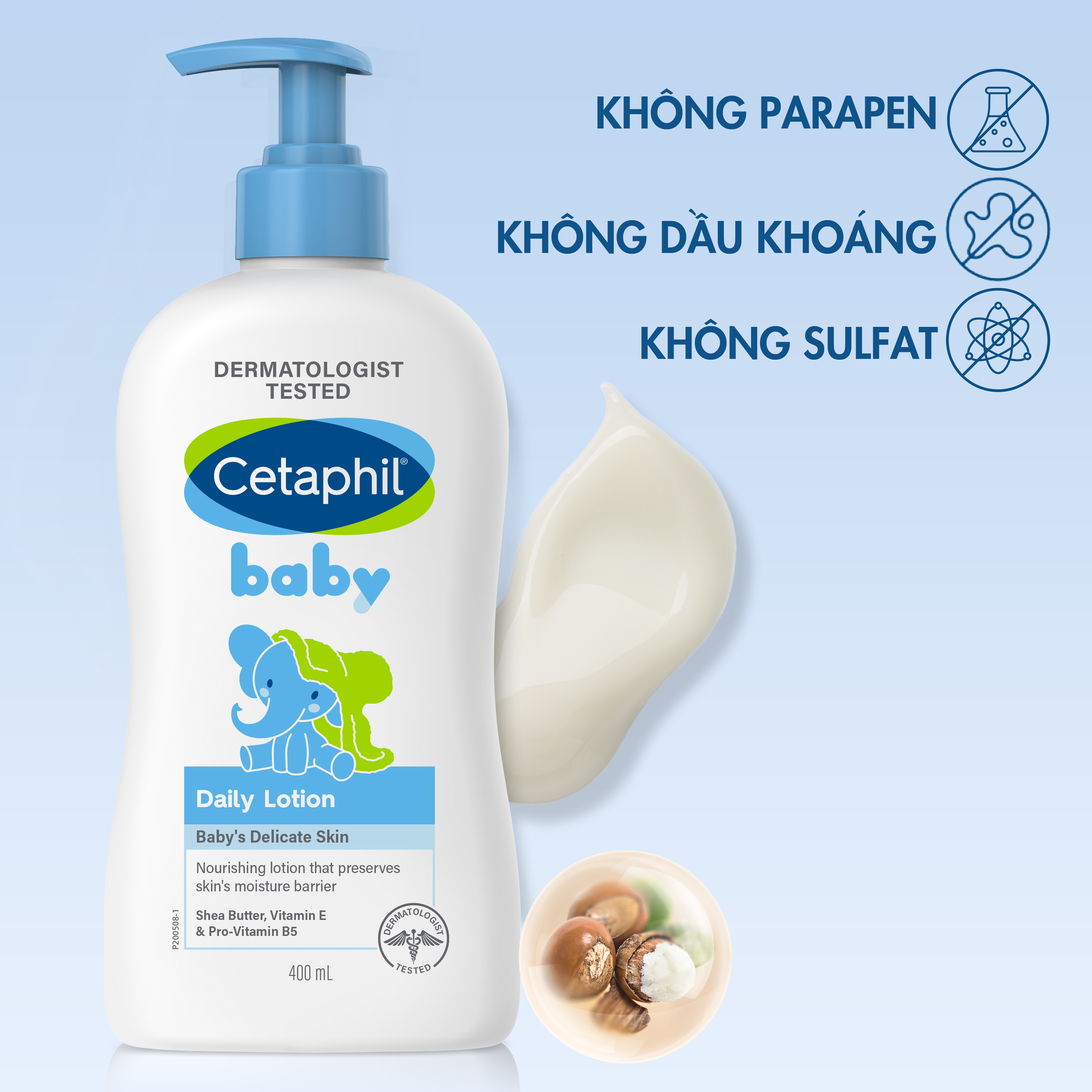 Kem dưỡng thể dịu lành cho bé Cetaphil Baby Daily Lotion 
                    Ingredients